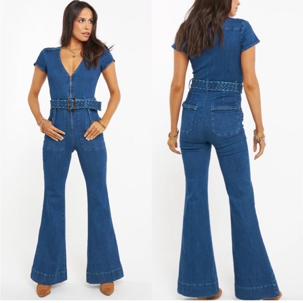 Show Me Your Mumu Heartland Jumpsuit in Braided True Blue - Picture 2 of 13